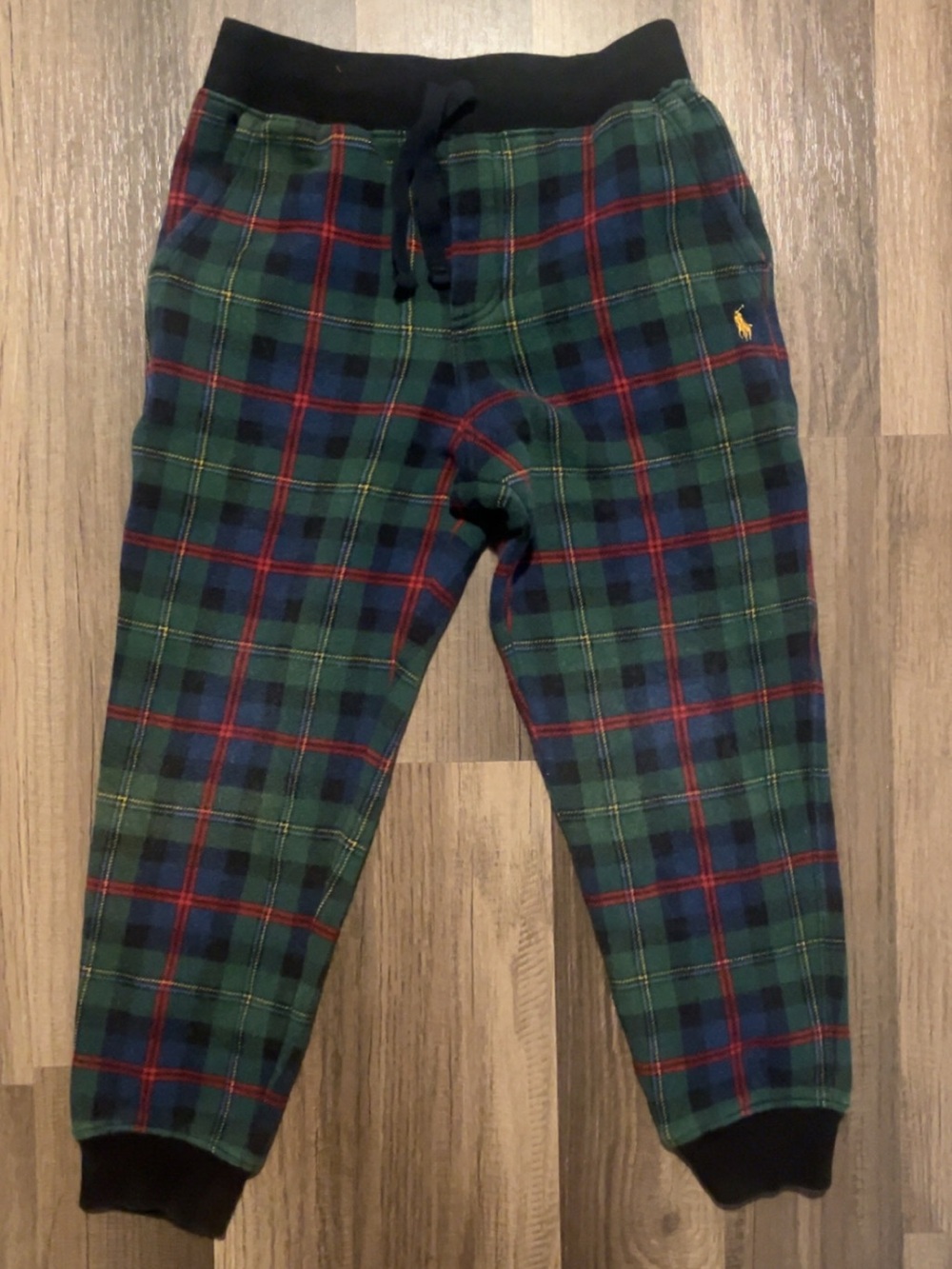 Polo Ralph Lauren Kids Boy Size 7 Green Plaid Joggers Sweatpants